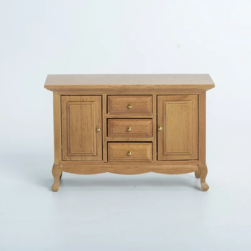 Mini Wooden Cabinet Dollhouse Furniture Cabinet Miniature Model 1:12 Craft Ornament Home Decor Decoration