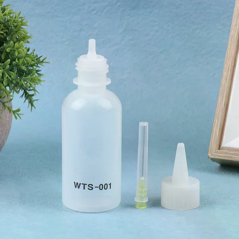1Pc 50ML WTS-001 Plastic Liquid Alcohol Bottle With Needle For Dispenser Rosin Solder Flux Paste For Phone PCB Welding Repair
