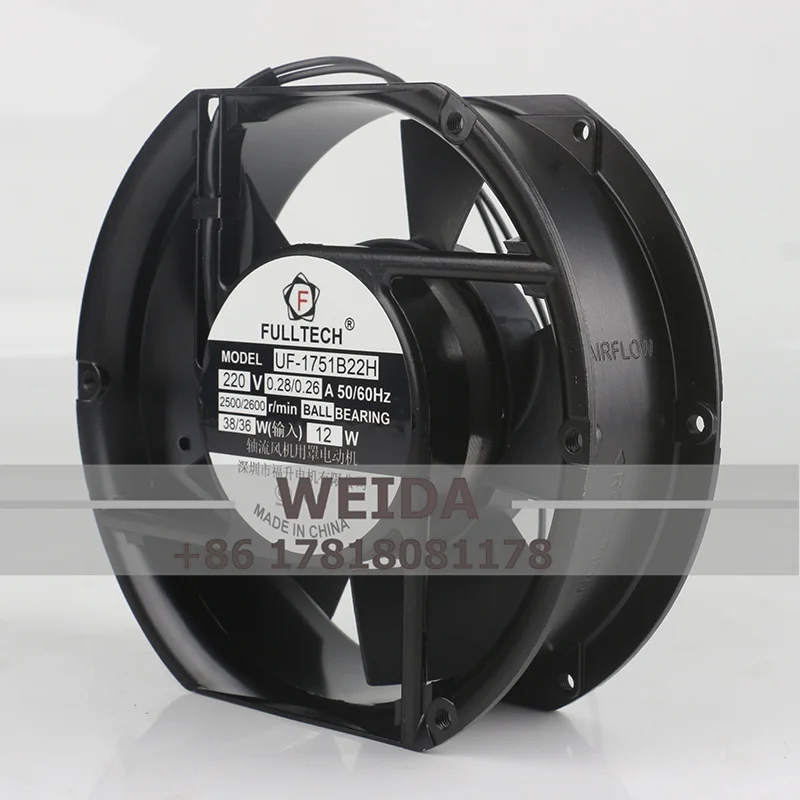 Original FULLTECH 200V 230V AC220V 0.28/0.26A 38/36W 17251 172X150X51MM 17CM Machine Tool Aluminum Frame UF-1751B22H Cooling Fan
