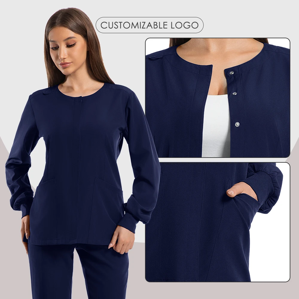 Scrubs Uniform Long Sleeve Tops Pants Hospital Nurse Set Women Pet Shop Doctor Scrub Medical Surgery Workwear Nursing Scrub Suit