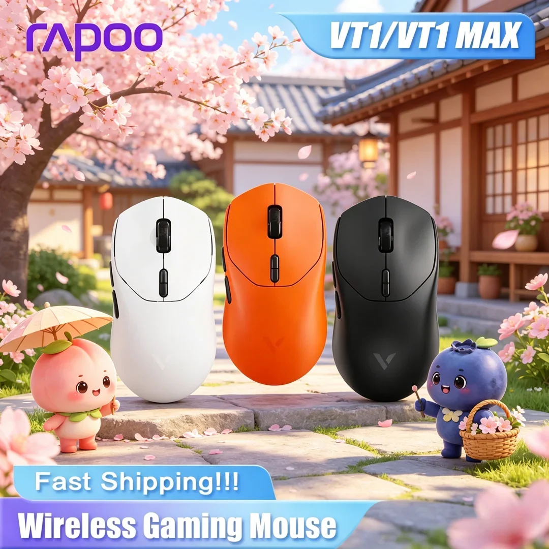 Rapoo VT1 MAX GEN-2 Wireless Gaming Mouse, True 8K Wireless Polling Rate, 53g Nebula-Light Frame, Up to 750Hr Sustained Battery