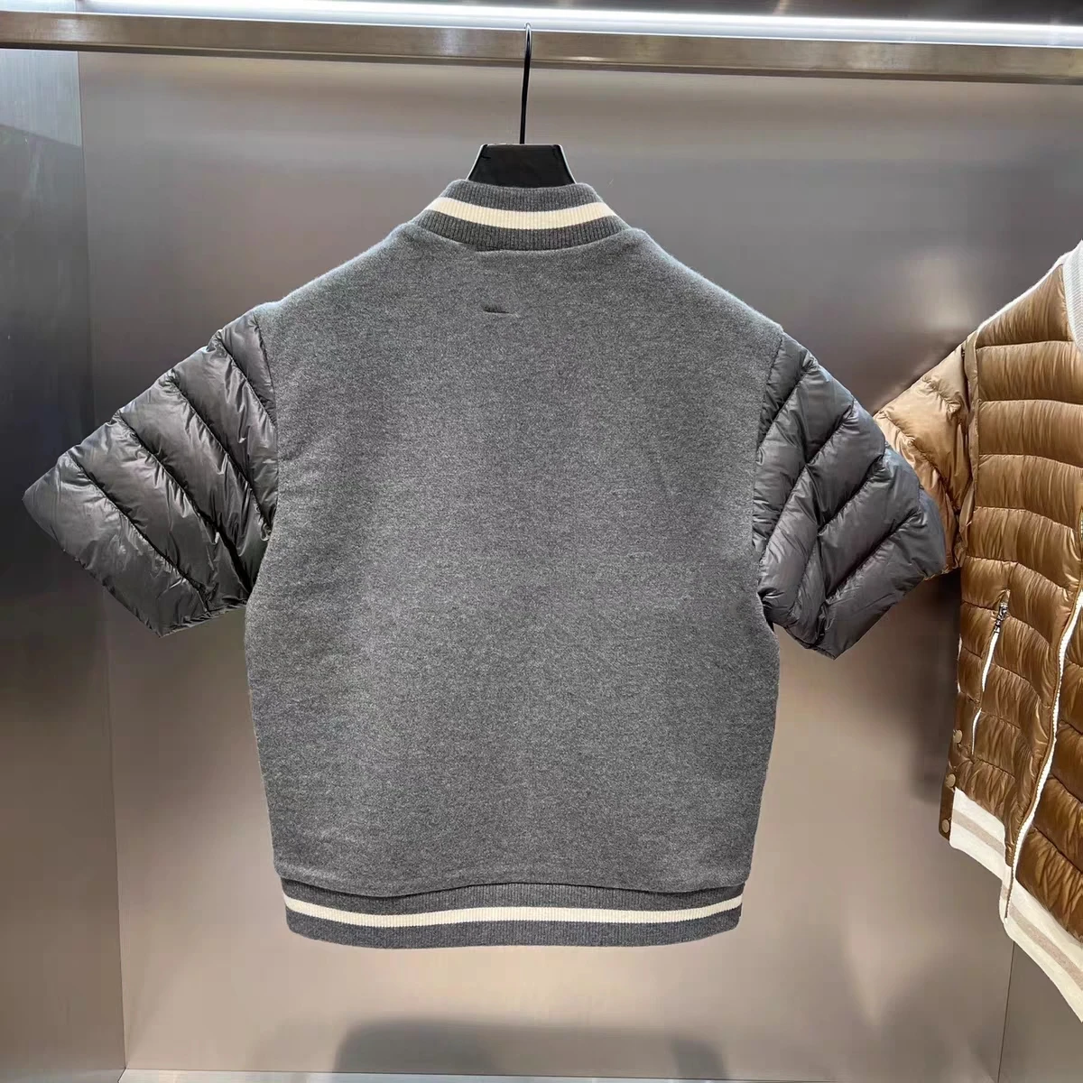 2025 جديد جولف الرجال خريف/شتاء أسفل سترة أنيقة المرقعة سستة الوقوف طوق جولف منتصف الأكمام سترة سترة G4 #4