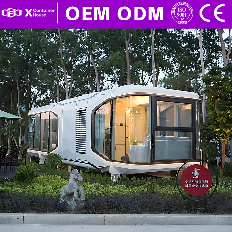 Moisture Proof Prefabricated Mobile House Luxury Prefabricated Villa Galvanized Steel Frame Space Capsule House Anti Rust Houses