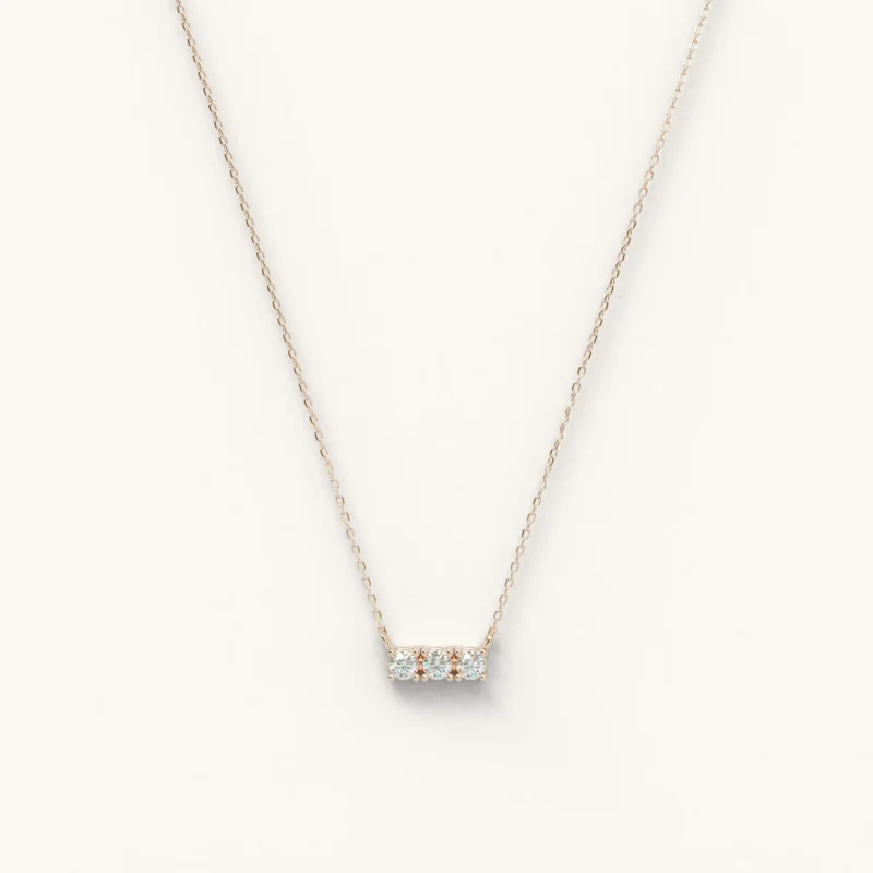 Halskette mit Anhänger aus 100 % Moissanit-Diamant für Damen, Rundschliff, 0,3 Karat, 3 Steine, Moissanit-Silber 925, Schmuck, Valentinstagsgeschenk