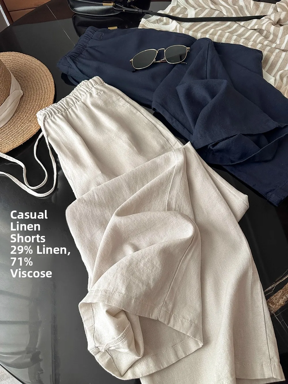 

Loose Straight Leg Cotton Linen Pants for Men And Women with Elastic Waist Summer Casual Trousers Suitable for All Ages