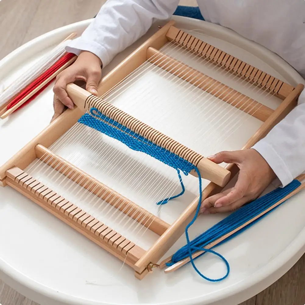 

Wooden Weaving Loom for Kids Wooden Handloom for Children Wooden Frame Loom Set for Kids Teens Diy Hand-knitting Machine