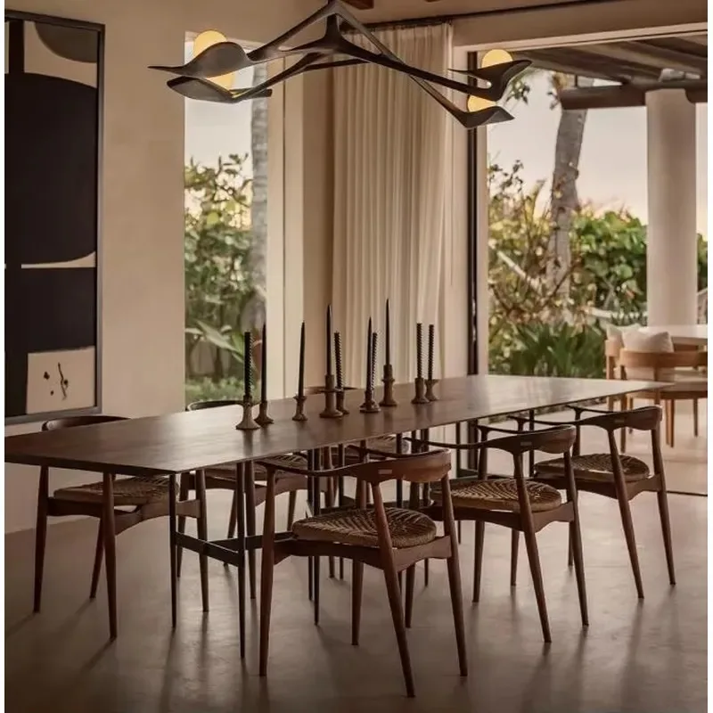 high-end wabi-sabi style solid wood furniture for clubs, hotels, resorts and custom dining tables