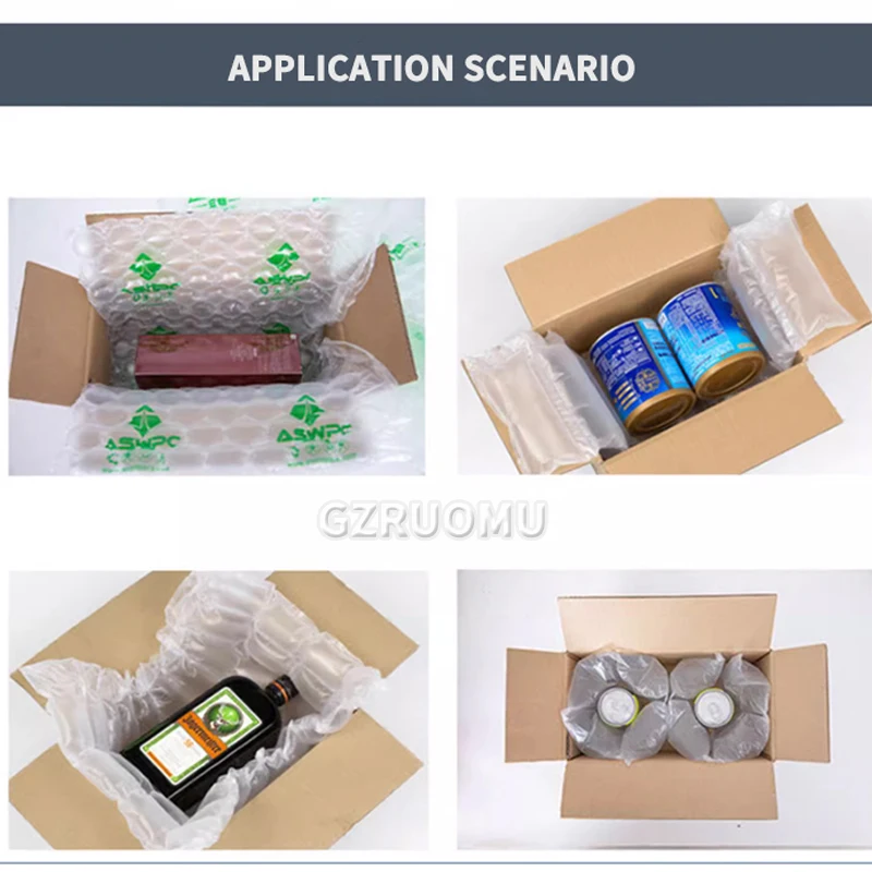 

110V/220V 1500W Bubble Bag Machine Inflator Automatic Filling Air Pillow Bag Buffer Air Cushion Machine High Speed 28 m/min
