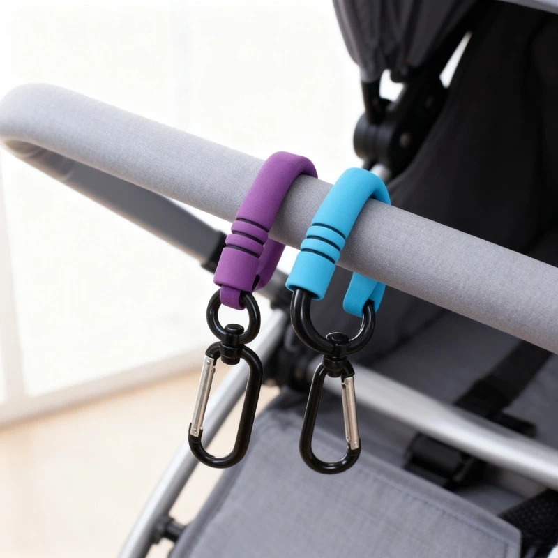 Foam Covered Stroller Hook Aluminum Alloy Hanger for Baby Bags Prevents Friction  Heavy load baby stroller hook 1pc