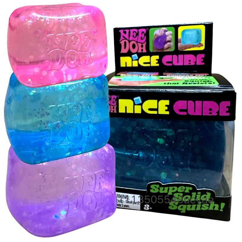 

Nee Doh Malt Sugar Glitter Stress Cube Slow Rebound Squishy Toy Calm Anxiety ADHD Relief Sensory Fidget Toy
