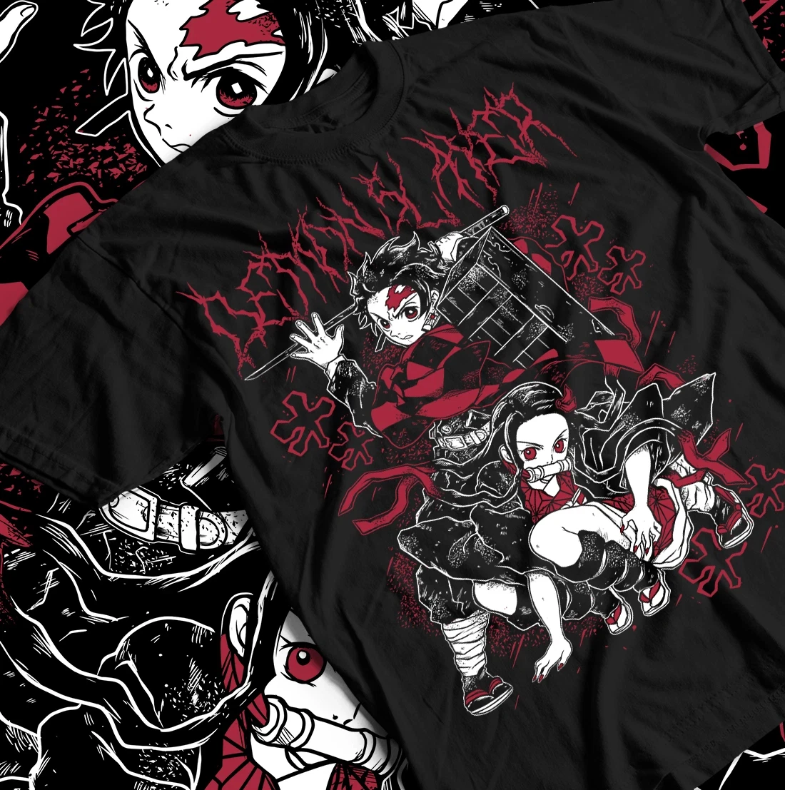 2026 Sommer Demon Slayer Anime Kamado Tanjiro/Nezuko Bedrucktes Lockeres Kurzarm-T-Shirt aus Reiner Baumwolle für Kinder Trendiges Unisex Y2k