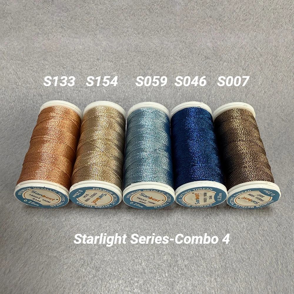 2026 Sanbest 3-fädiges Metallic-Filzgarn-Set für Shuttle-Tatting-Spitze, DIY handgemachtes Armband, Ohrringe, Makramee-Garn-Bastelset – Detail 8