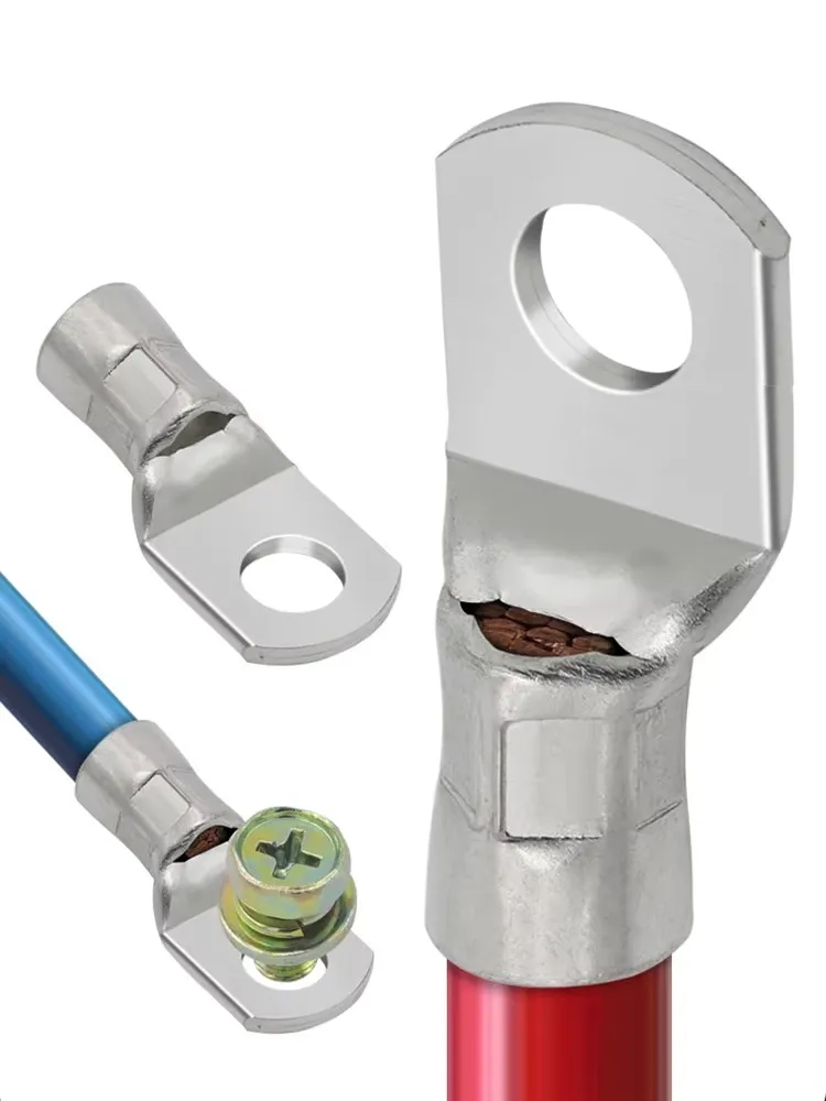 

10Pcs S50-8/10/12 Tinned Copper Cable Lugs Heavy Duty Wire Ends Battery Ring Crimp Terminals Connectors With Heat Shrink Tubing