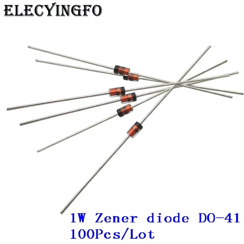 100Pcs/Lot Zener Diode 1N4728~1N4748 3.3V~22V DO-41 1W 1N4729 1N4730 1N4731 1N4732 1N4733 1N4734 1N4735 1N4744 1N4746 1N4749