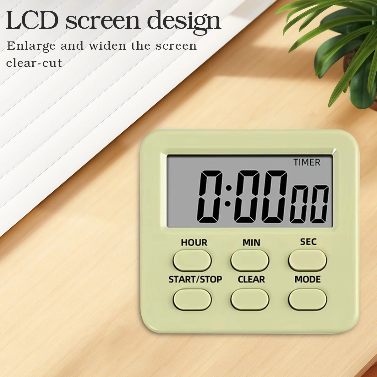 Magnetic Digital Kitchen Timer 24H LCD Display