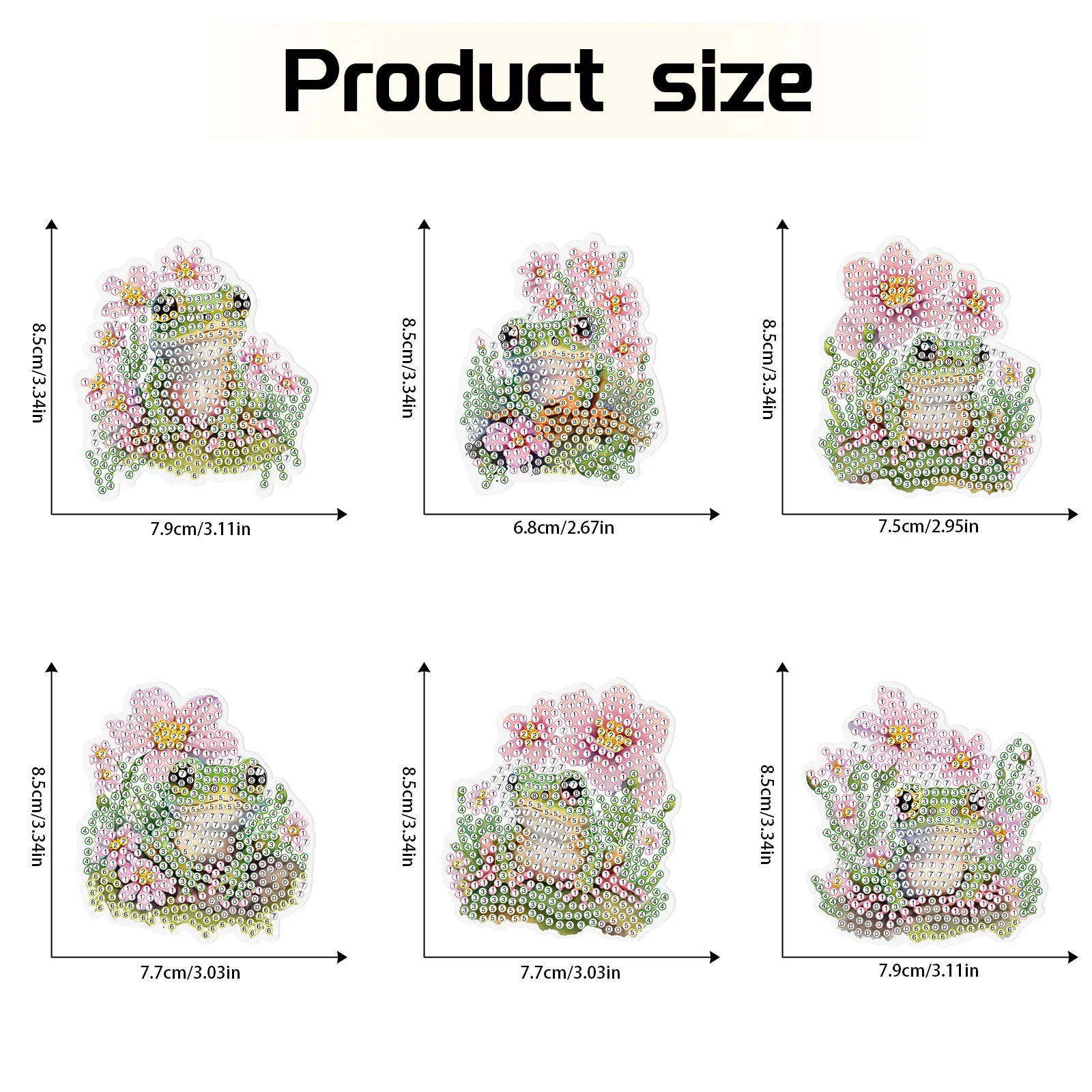 6Pcs Diamond Painting Magnet Fridge Stickers Kits,Cute Frog DIY Diamond Art Stickers for Refrigerator Home Ornaments Decor Gift