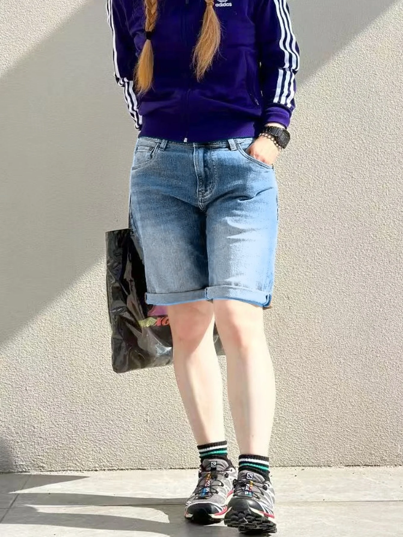 

Men Y2K Drip Stretch Blue Denim Shorts Slim Fit Casual Jeans Pants No accessories or belts included