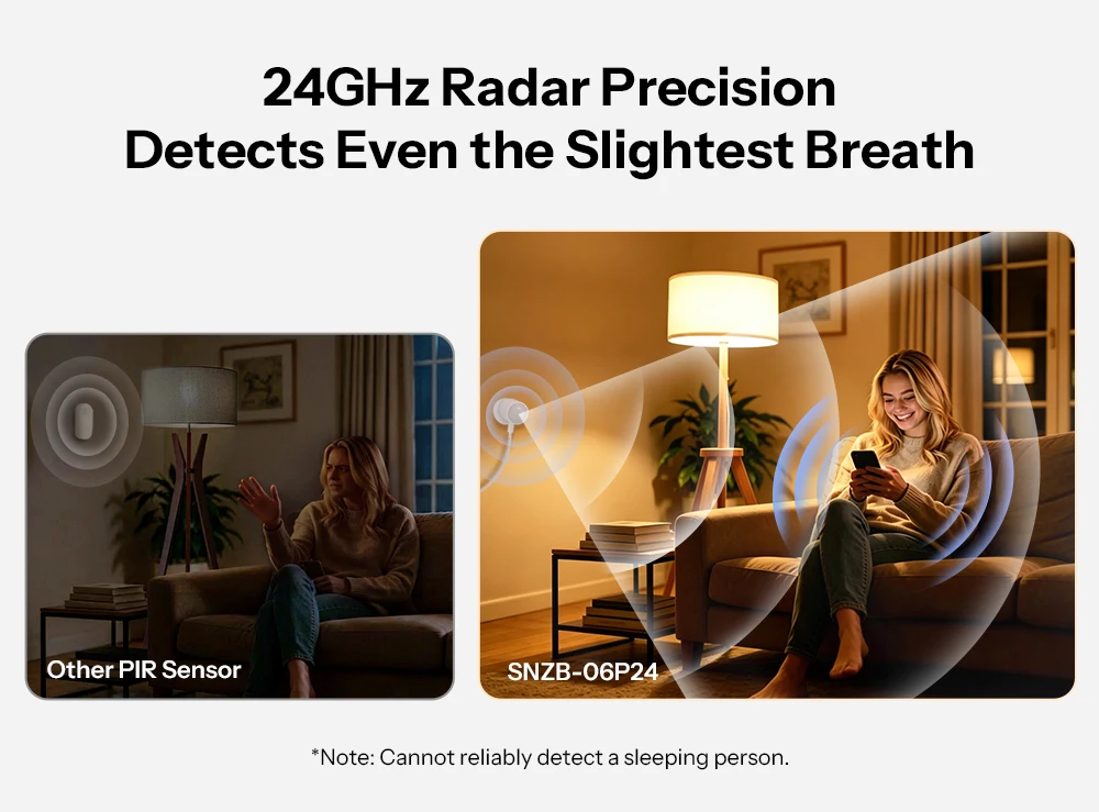 SONOFF SNZB-06P24 Sense Guard Presence Core 24G Zigbee Anwesenheitssensor 24GHz MMWave Radar Via Matter Kompatibel mit Apple Home – Detail 3