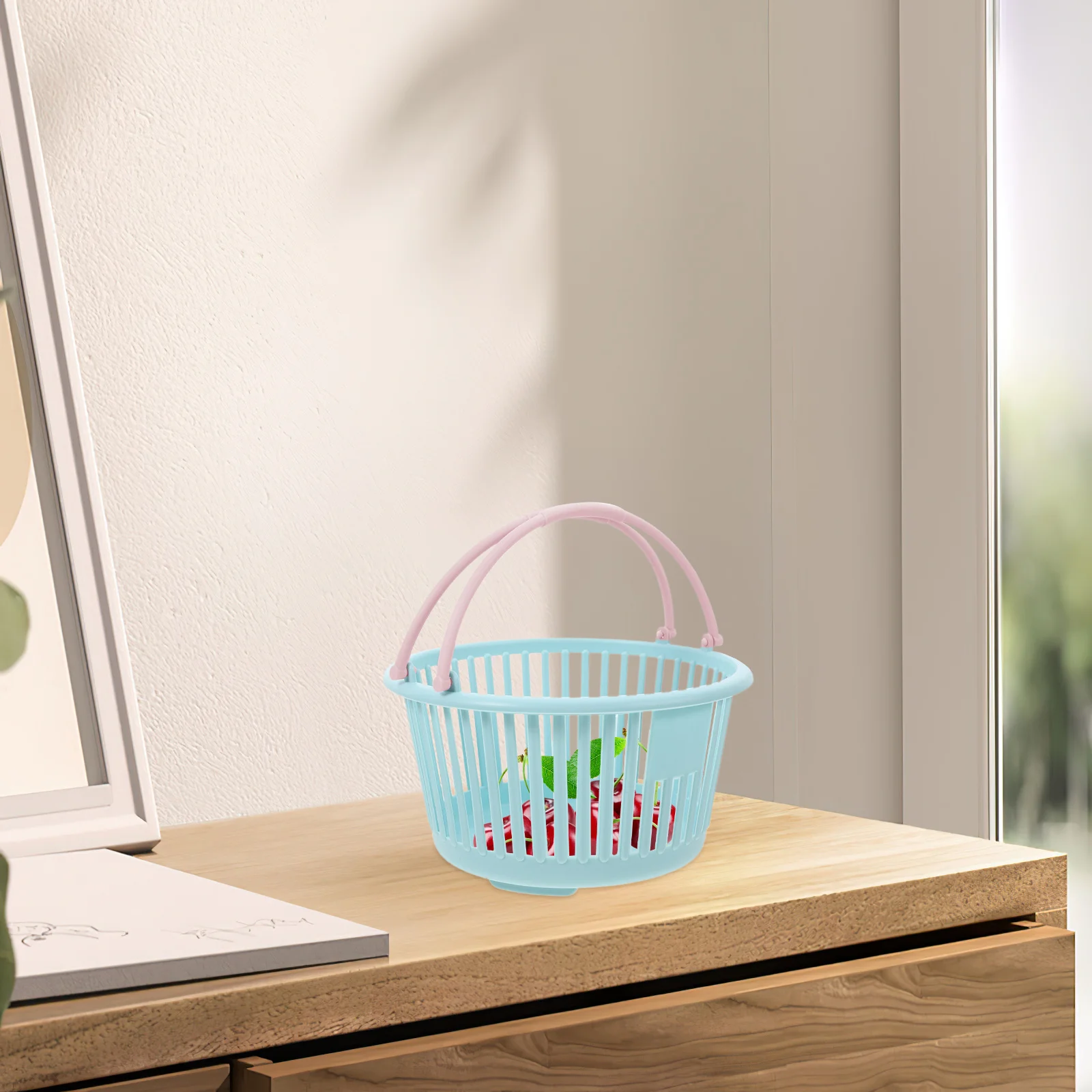 

3 Pcs Shopping Basket Farmers Market Display Fruit Picking Small Berry with Handle