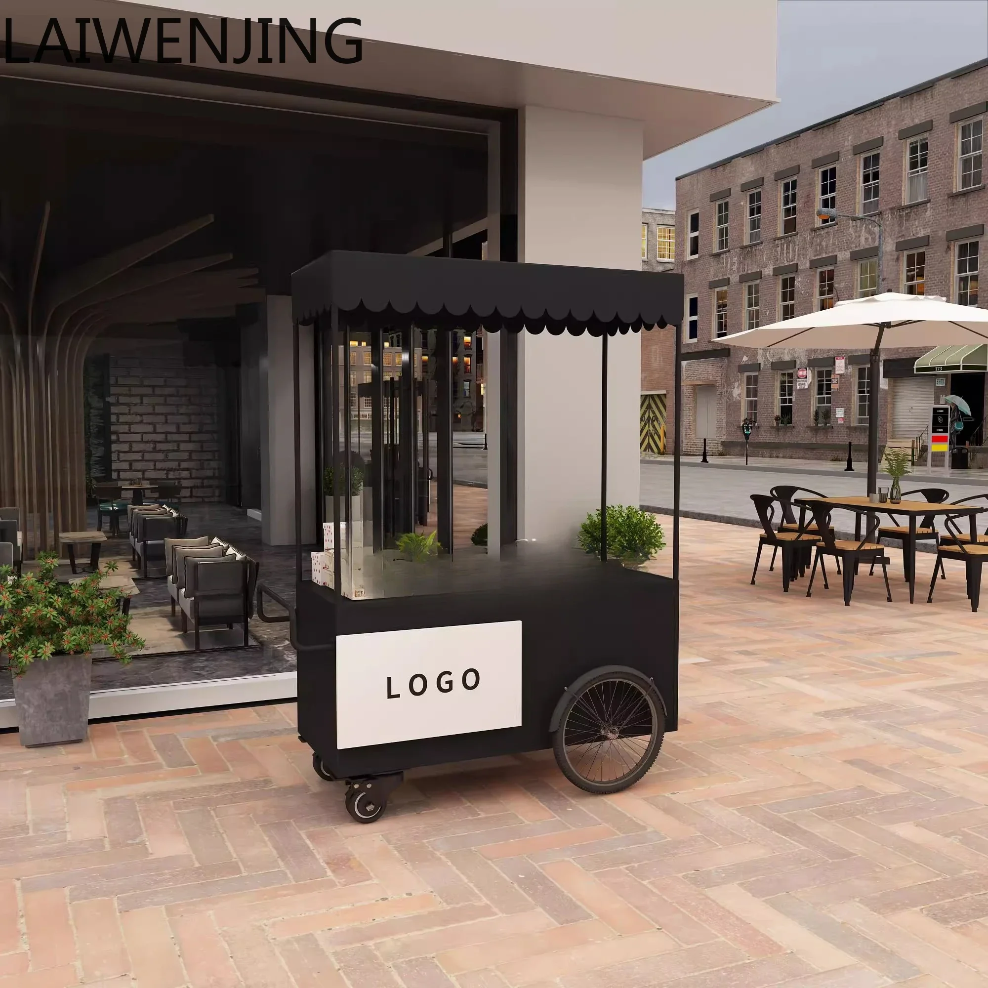 ZP10 Outdoor Stall Street Scene Mobile Food Cart Iron Art Multi-Functional Stall Cart