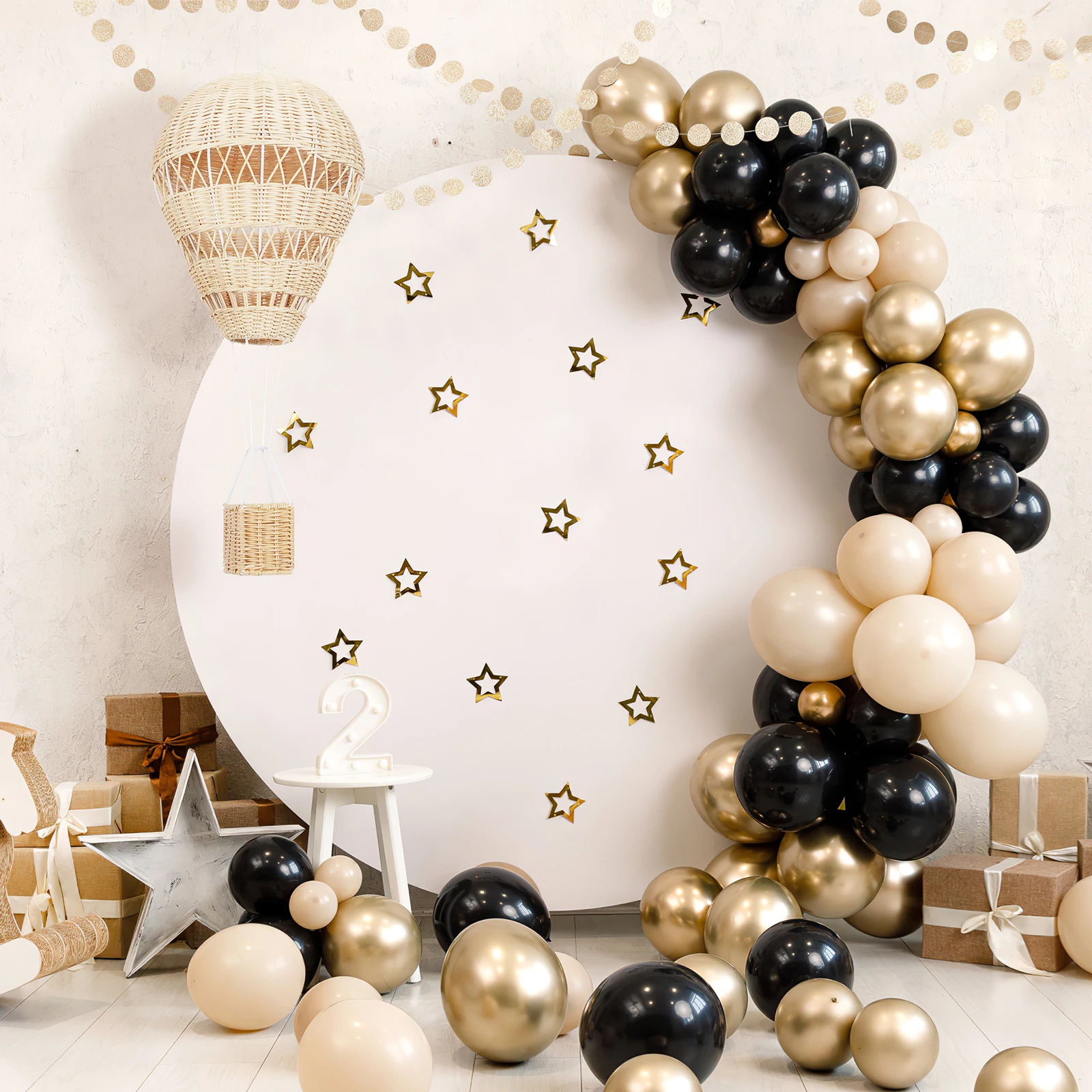 

1Pcs Rattan Woven Hot Air Balloon Decor Home Wall Hanging Elegant Design Photo Props Rattan Woven Pendant