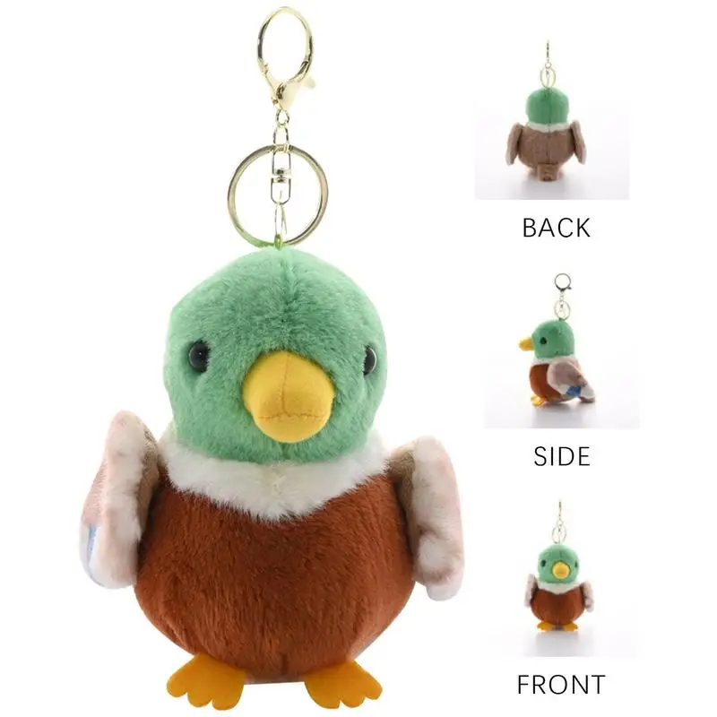 Gevulde sleutelhanger Mallard Duck Bag hanger 4,3 inch pluche dier portemonnee charme rugzak hanger draagbaar voor kinderen