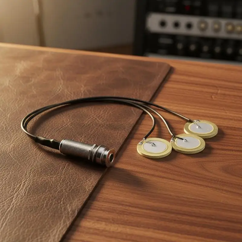 Low Noise Piezo Contact Microphone Pickup Self Adhesive Disc Transducer for Kalimba Lyre Home Practice Recording