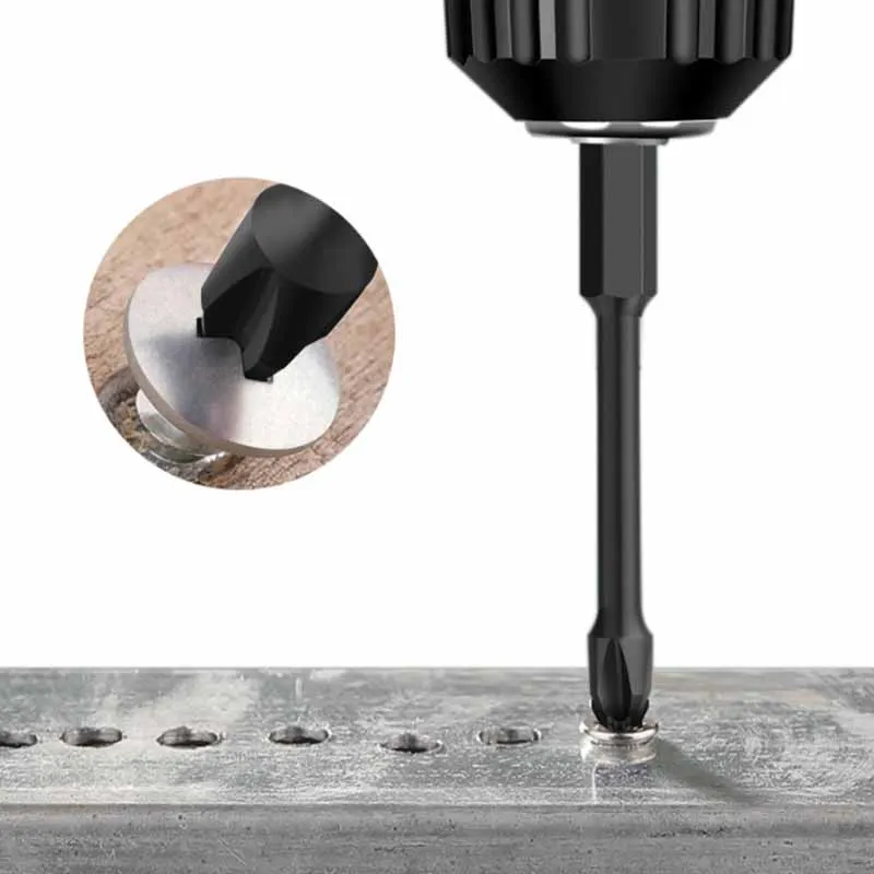 1/5Pcs S2เหล็กสีดำ Cross Hex Shank Allen ประแจ Strong Hexagon Magnetic หกเหลี่ยมไขควง25-150มม.