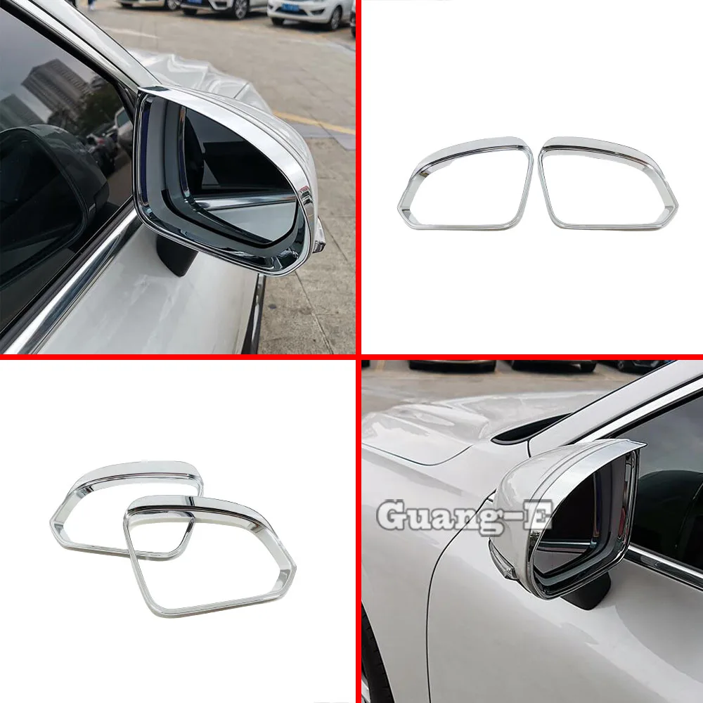 

Rear View Glass Mirror Trim Frame Rain Shield Sun Visor Shade ABS Chrome Eyebrow For Volvo XC40 2018 2019 2020 2021 2022 2023