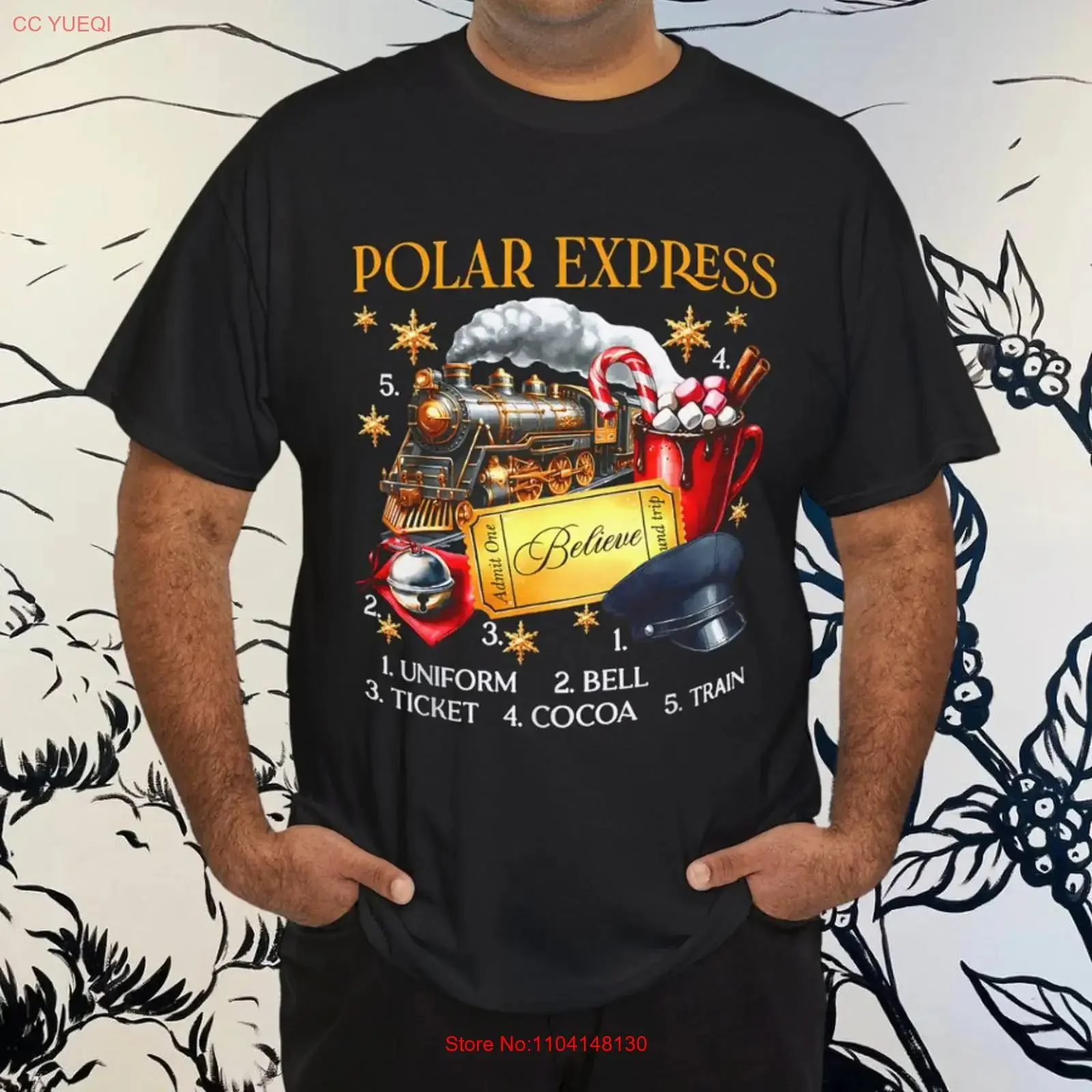 Vintage Believe Train North Pole Polar Express All Abroad T Shirt vintage Washed homme Stylish Versatile designer clothes