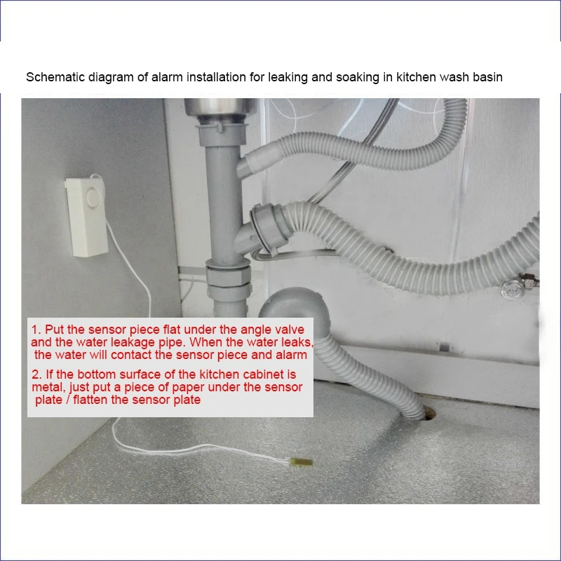 كاشف إنذار بقعة تسرب المياه ، مستشعر تسرب المياه المستقل ، تنبيه الكشف عن الفيضانات ، إنذار أمان تجاوز ، 2X
