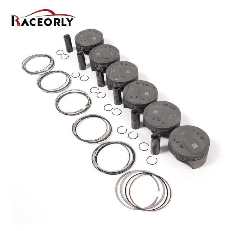 RACEORLY Overhaul Forged Piston Set For Porsche Macan Panamera 4S 3.0T 970 95B