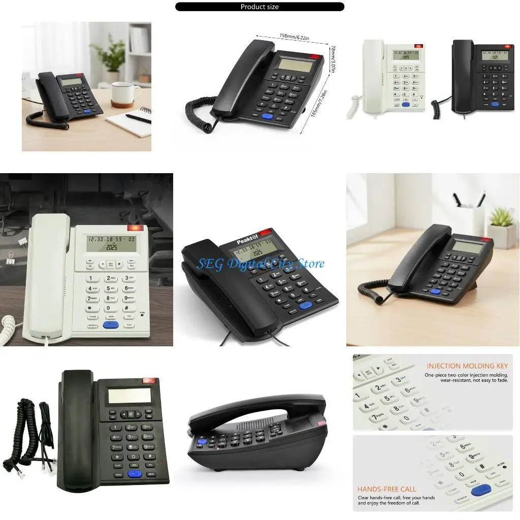 U75B هاتف سلكي سطح المكتب هاتف منزلي لكبار السن المتصل بزر كبير هاتف متكامل لغرفة الضيوف في المنزل والمكتب #1