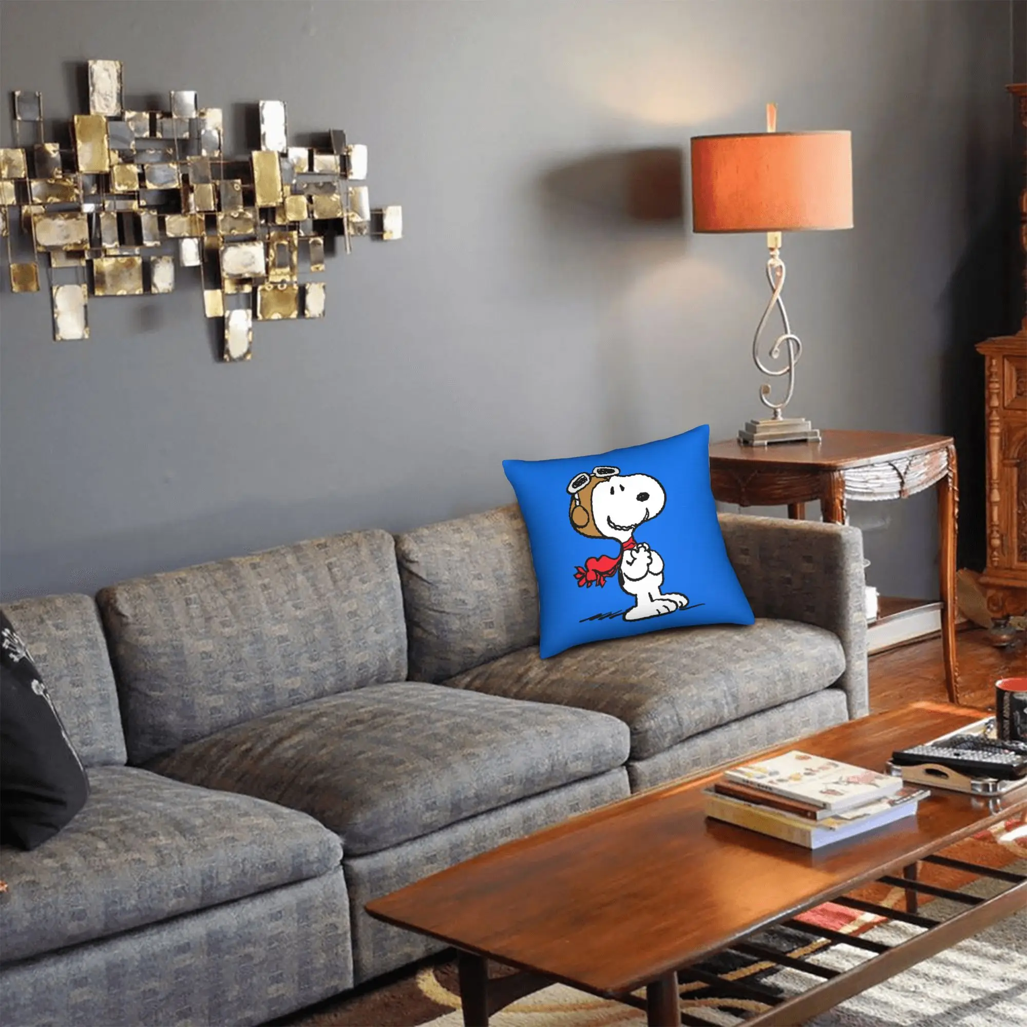 Snoopys The Flying Ace Square Pillow Case Polyester Throw Pillow ACE Pilot Customized Cushion Covers - view 6