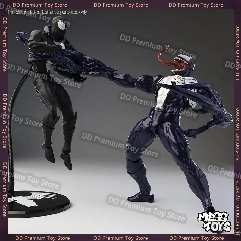 Hot Mess Toys Venom Lethal Neighbor Spider-Man Figura de Acción, Figura de Anime con Traje Negro Simbiótico, Juguetes Modelo Spider-Man de Messtoys