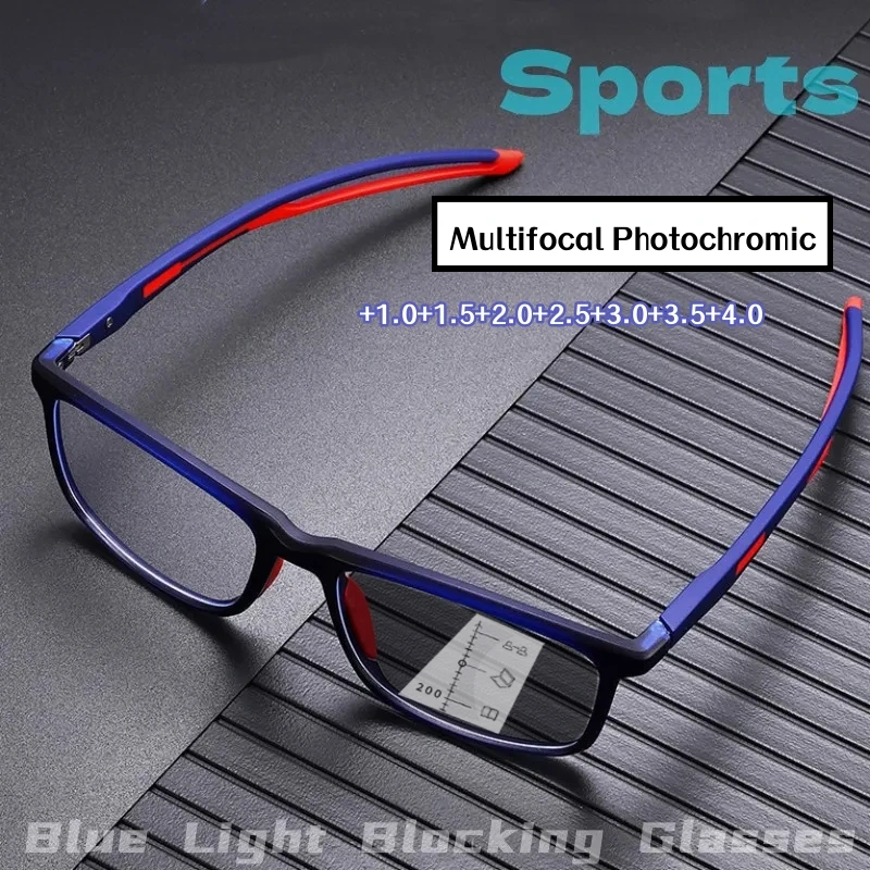 Männer Vintage Photochrome Multifokale Gläser Mode Farbwechsel Lesebrille Unisex Sport In Der Nähe Von Weit Presbyopie Brillen – Detail 1