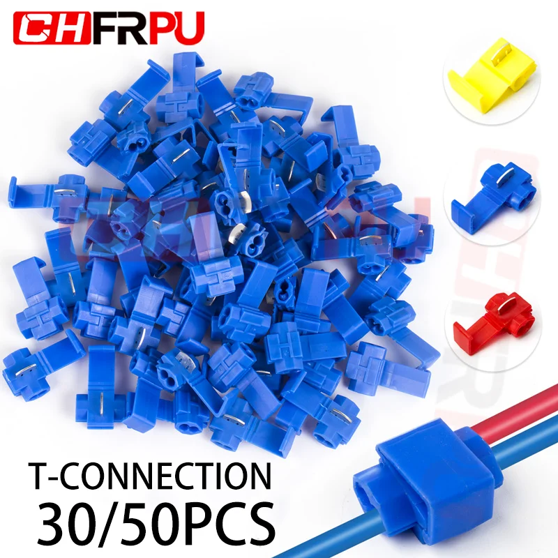 

Splicing clip,wire connector,quick connector,quick connector, quick connector terminal, T-type, stripping free wire, 50 pieces