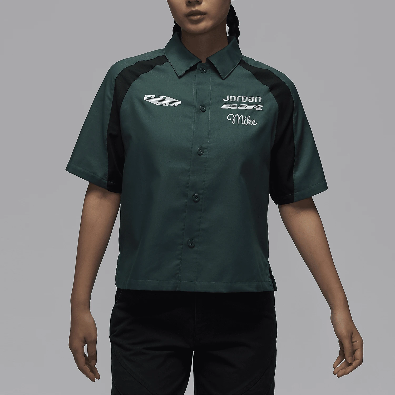 

Nike Official Genuine JORDAN Women's Woven Lapel Loose Short Sleeve Shirt FV7093-366