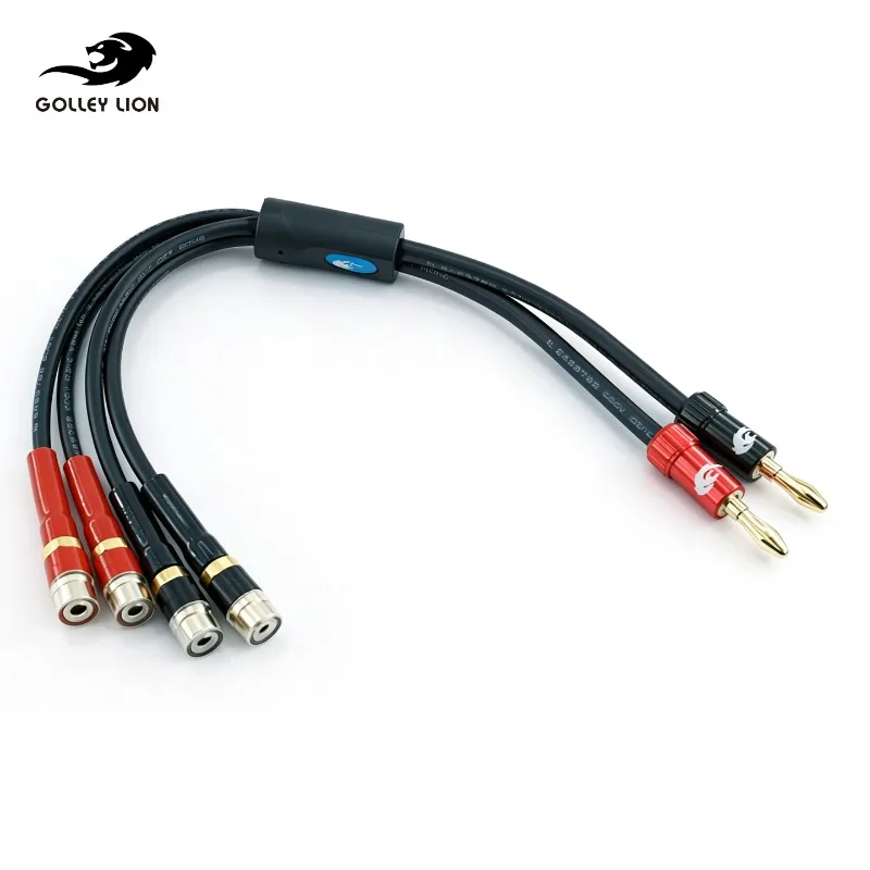 

Dual Banana Plugs Splitter Cable 1 Ft 2 Banana Male to 4 Terminal Jack Adapter for Spring Loaded Terminals Amplifier Speaker