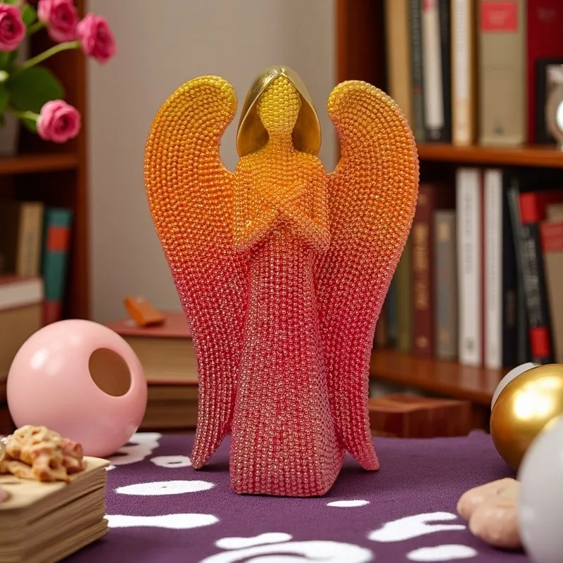 

Скандинавская статуэтка ангела: роскошный декор для гостиной, креативное украшение для дома, настольная скульптура, фигурка, декор для полки и стола, подарок