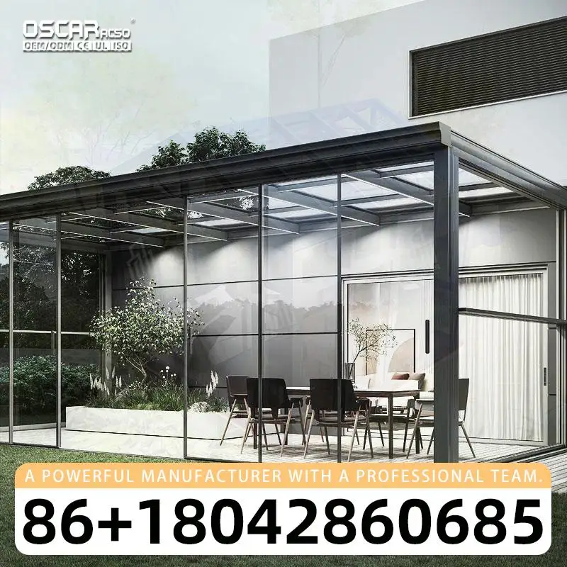 منزل زجاجي جاهز مخصص مع سهل التركيب وهيكل متين وغرفة زجاجية مبتكرة وأنيقة وغلاف زجاجي #3