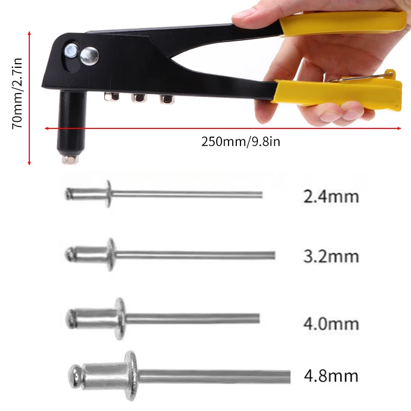 1/120/200Pcs Heavy Duty Rivet Gun Set Aluminum Blind Rivets Assortment Kit Rivet Nut Tool Hand Household Tools