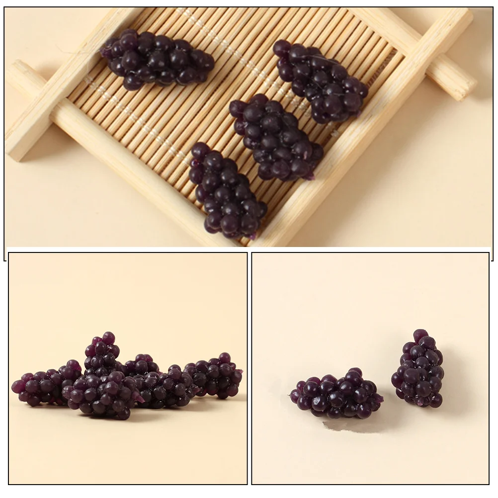 20 Pcs Simulated Grape Toy Mini Artificial Dollhouse Accessories Miniature Models Fruit Props Decoration