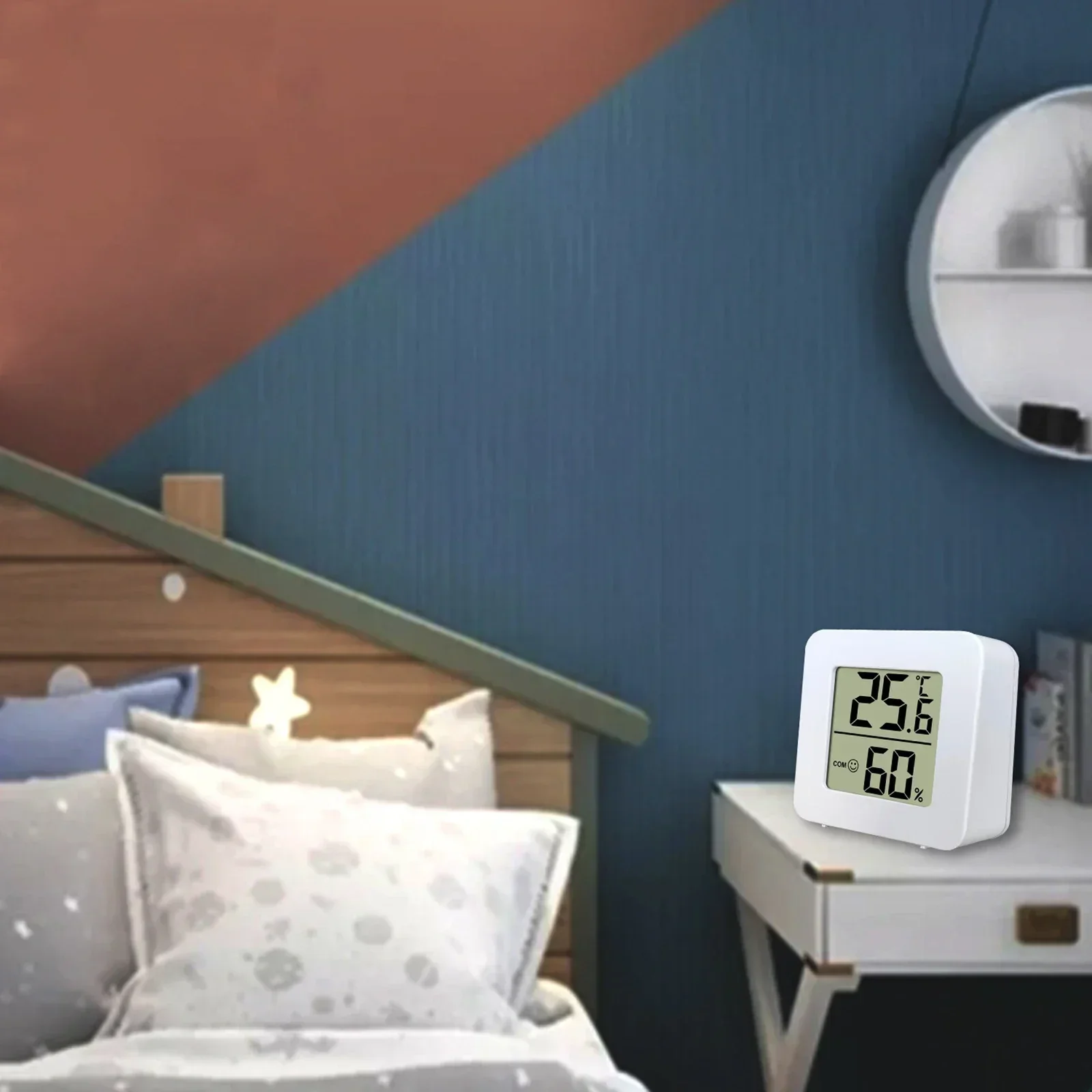 Mini Indoor Thermometer Room Smart Hygrometer High Precision Sensor Hygrometer Multifunctional Room Hygrometer LCD Display