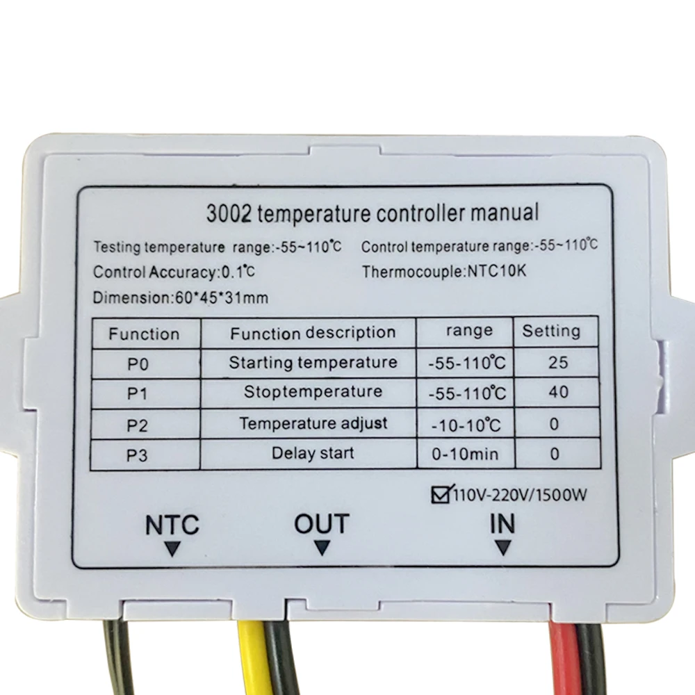 W3001 W3002 Digital Temperature Controller Thermostat Switch Microcomputer   Thermometer New Thermoregulator  12/24/220V