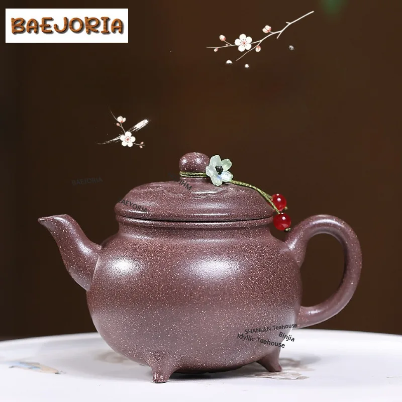 BAEJORIA 150ml Retro Yixing Purple Clay Teapots Handmade Dabin Ruyi Pot Raw Ore Multi-coloured Section Mud Kettle Zisha Tea Set