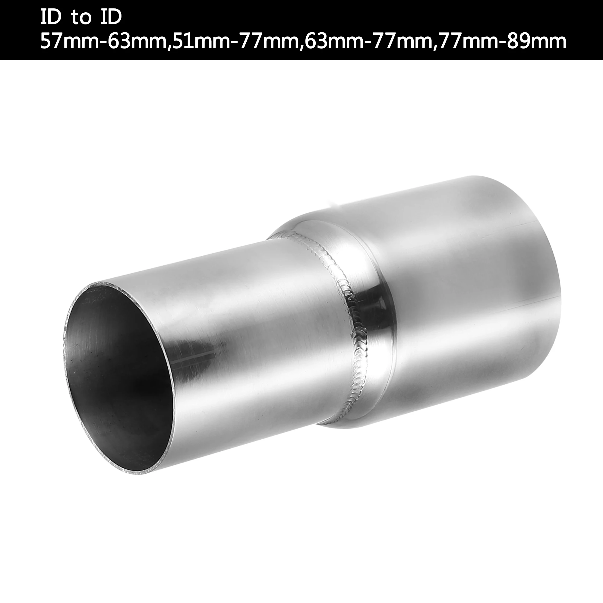 X Autohaux 51mm 57mm 63mm 70mm 77mmm 89mm Stainless Steel Car Universal Exhaust Pipe Adapter Reducer Connector Pipe Tube