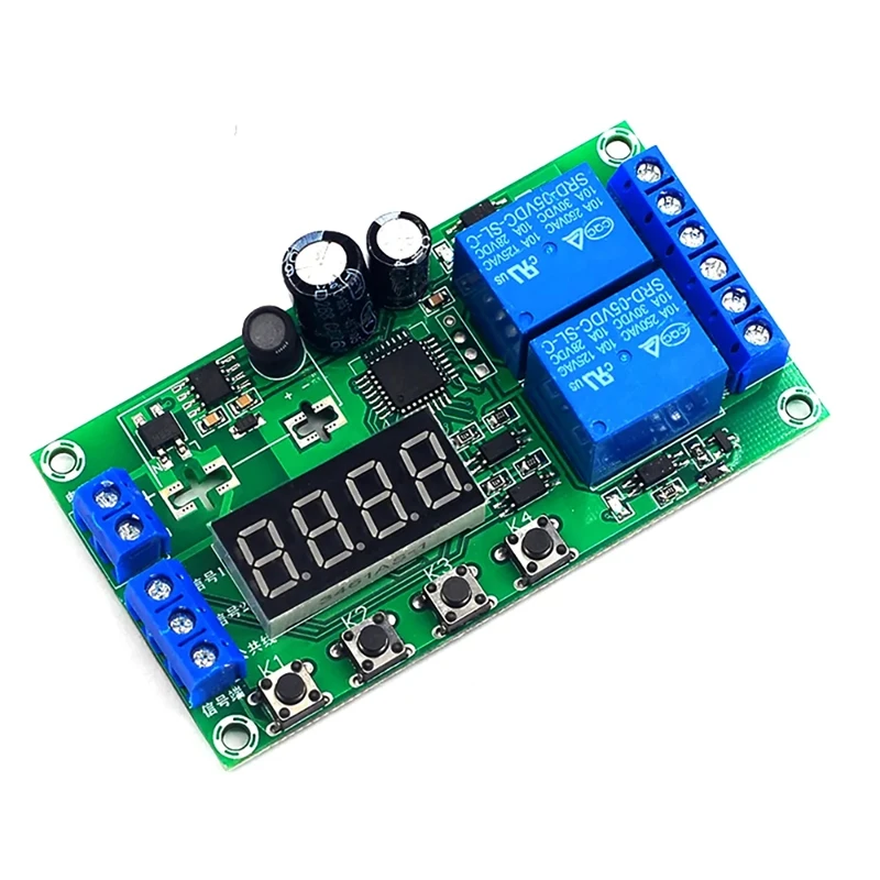 Módulo de relé de atraso em dois sentidos, pulso controlado Power-off ciclo temporizador, DC 7-30V