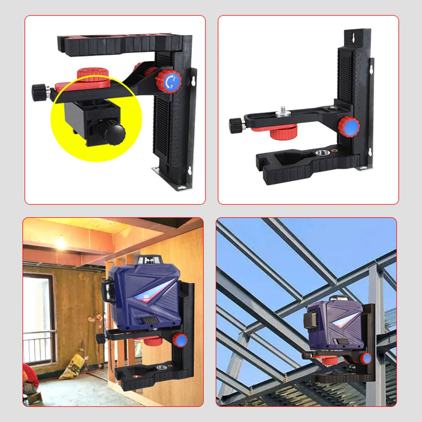 Imagem -05 - Multifuncional Laser Adaptador de Nível Suporte de Parede Pendurado Levantamento Magnético Forte l em Forma Cabide Ajustável Acessórios Tmy08a