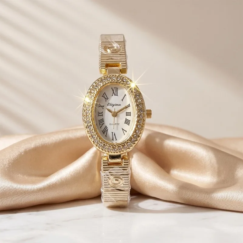 Trendy New Oval Dial Women Watch Retro Exquisite Thin Strap Wristwatch Ladies Casual Quartz Bracelet Clock Gifts Reloj De Mujer